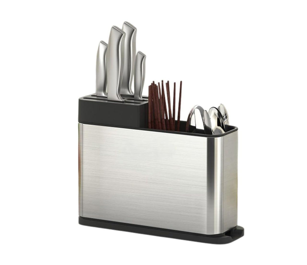 Spoon Stand for Kitchen | Stainless Steel Cutlery Stand & Spoon Organizer | Countertop Cutlery Holder for Forks, Spatula, Knives | Rustproof & Durable Knife Stand