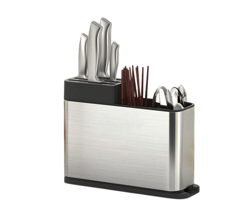 Spoon Stand for Kitchen | Stainless Steel Cutlery Stand & Spoon Organizer | Countertop Cutlery Holder for Forks, Spatula, Knives | Rustproof & Durable Knife Stand