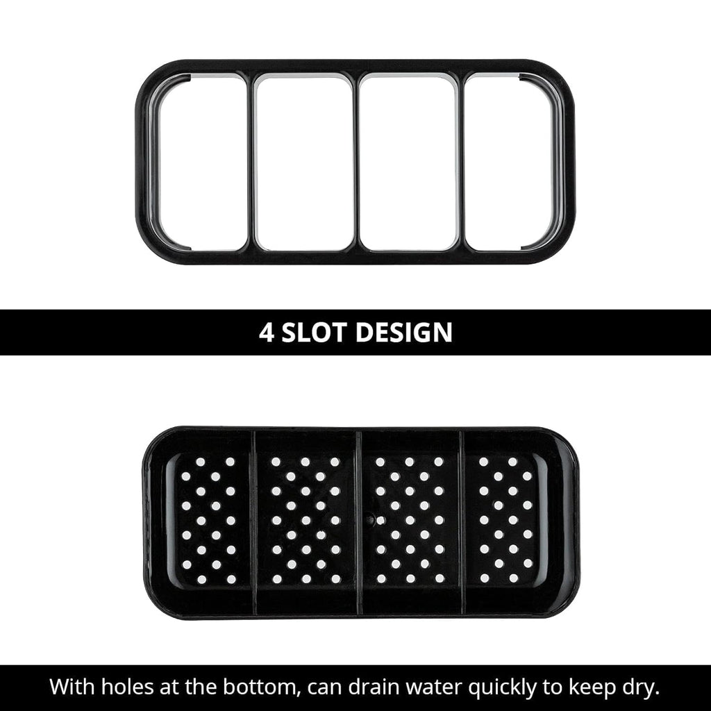 Stainless Steel Spoon Holder - Spoon Stand for Kitchen Steel - Countertop Holder for Spoons, Forks, Knives, Spatula - 15L x 10W x 10H cm