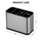 Stainless Steel Spoon Holder - Spoon Stand for Kitchen Steel - Countertop Holder for Spoons, Forks, Knives, Spatula - 15L x 10W x 10H cm