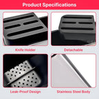 Spoon Stand for Kitchen | Stainless Steel Cutlery Stand & Spoon Organizer | Countertop Cutlery Holder for Forks, Spatula, Knives | Rustproof & Durable Knife Stand