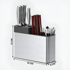 Spoon Stand for Kitchen | Stainless Steel Cutlery Stand & Spoon Organizer | Countertop Cutlery Holder for Forks, Spatula, Knives | Rustproof & Durable Knife Stand