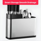 Spoon Stand for Kitchen | Stainless Steel Cutlery Stand & Spoon Organizer | Countertop Cutlery Holder for Forks, Spatula, Knives | Rustproof & Durable Knife Stand