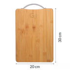 Go Store Large Non-Slip Wooden Bamboo Cutting Board with Antibacterial Surface with Stainless Steel Handle, Chopping Board for Kitchen, Cutting Board for Kitchen (Wood)