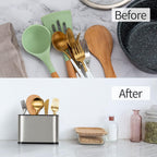 Stainless Steel Spoon Holder - Spoon Stand for Kitchen Steel - Countertop Holder for Spoons, Forks, Knives, Spatula - 15L x 10W x 10H cm