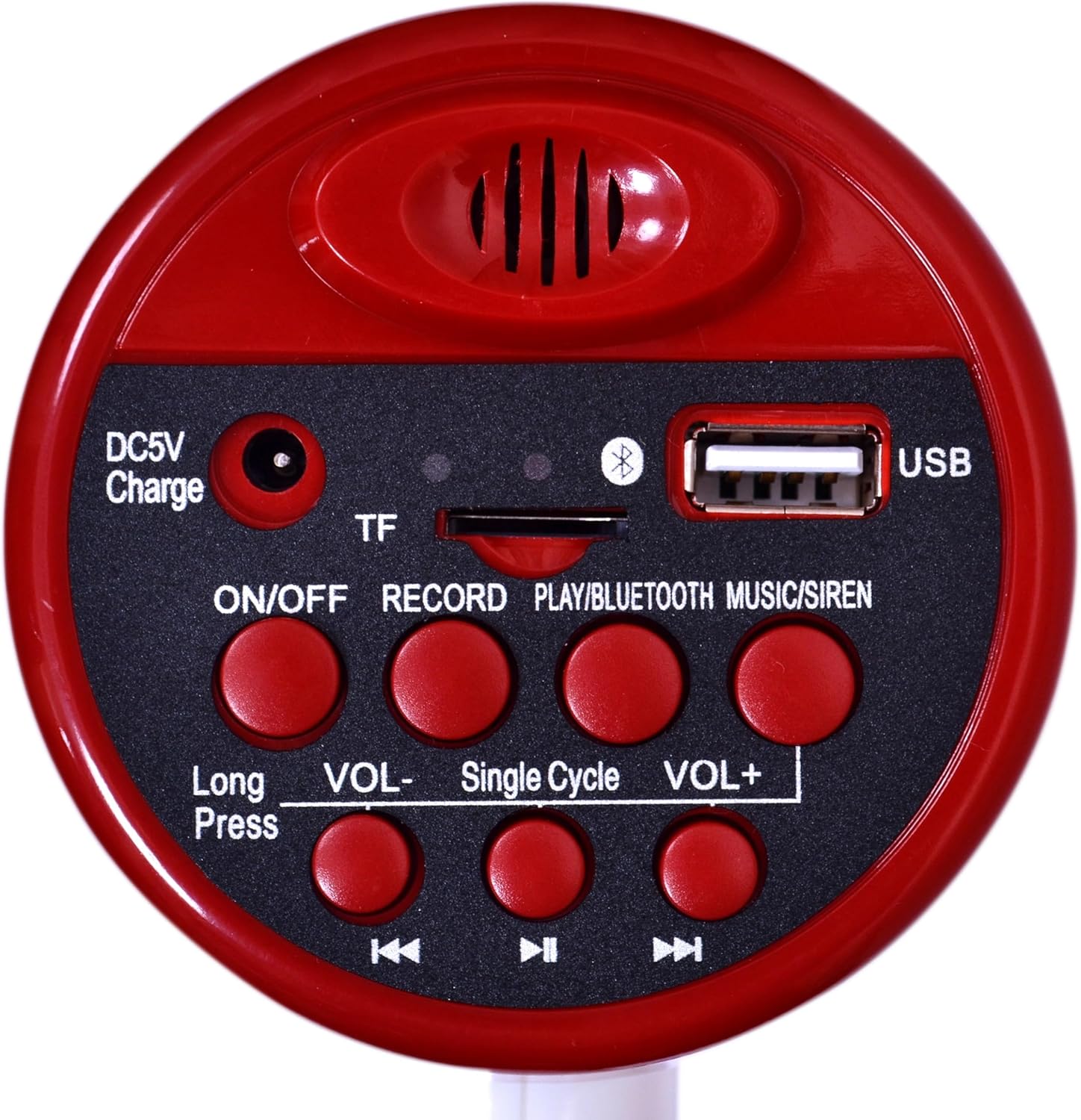 MDB MZ MIC 18 Handheld Foldable Megaphone with Loud Speaker, USB/Memory Card Input, Recorder, Siren & Music Function, 4400mah Rechargeable Battery, 450W - Red.